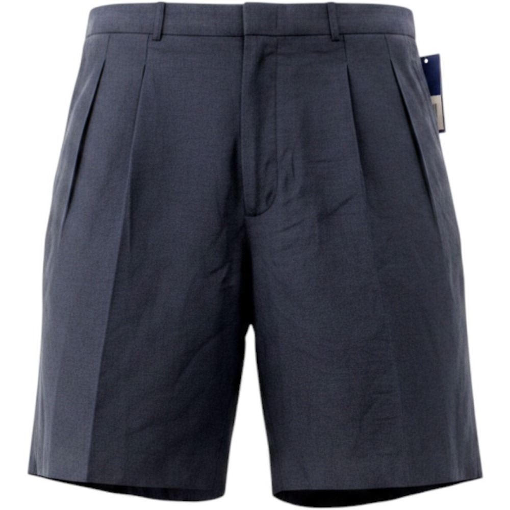 Polo Ralph Lauren Shorts Mens 40 Navy Blue Linen Silk Pleated Classic Old Money